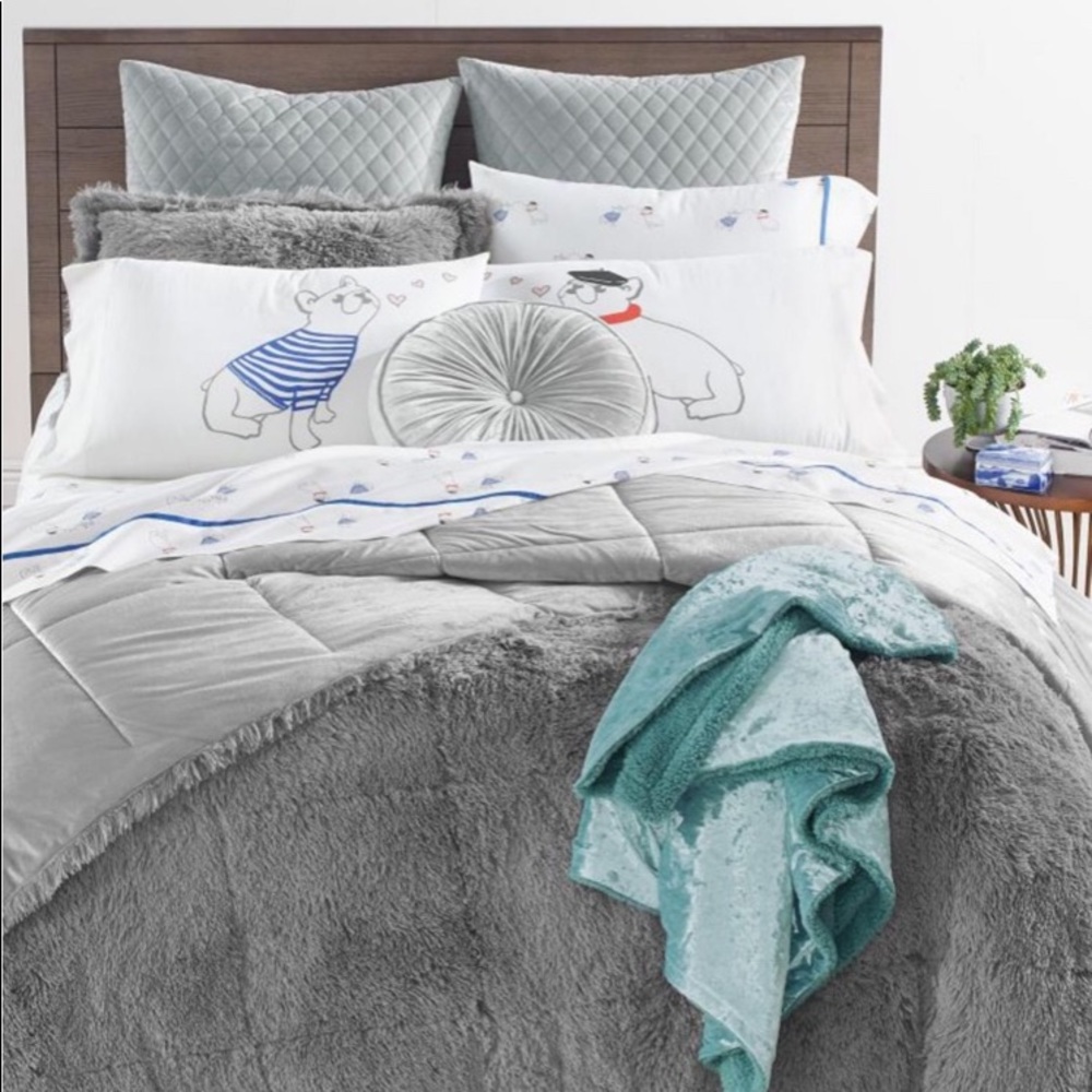 Martha Stewart Whim Shaggy Faux Fur Comforter Set